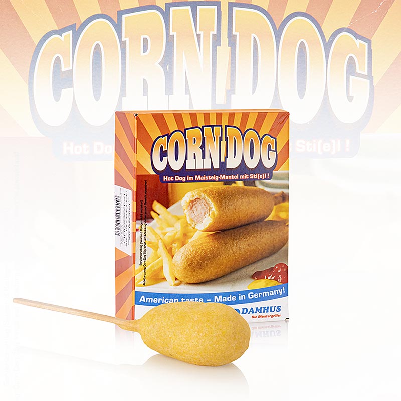 Corn dogi na patyku, Damhus - 180g, 6 sztuk - Karton