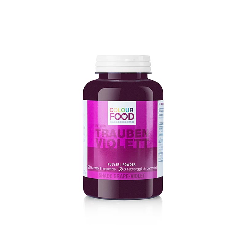Barva Food Barva za zivila - grape violet, v prahu, v mascobi topna veganska - 120 g - Lahko