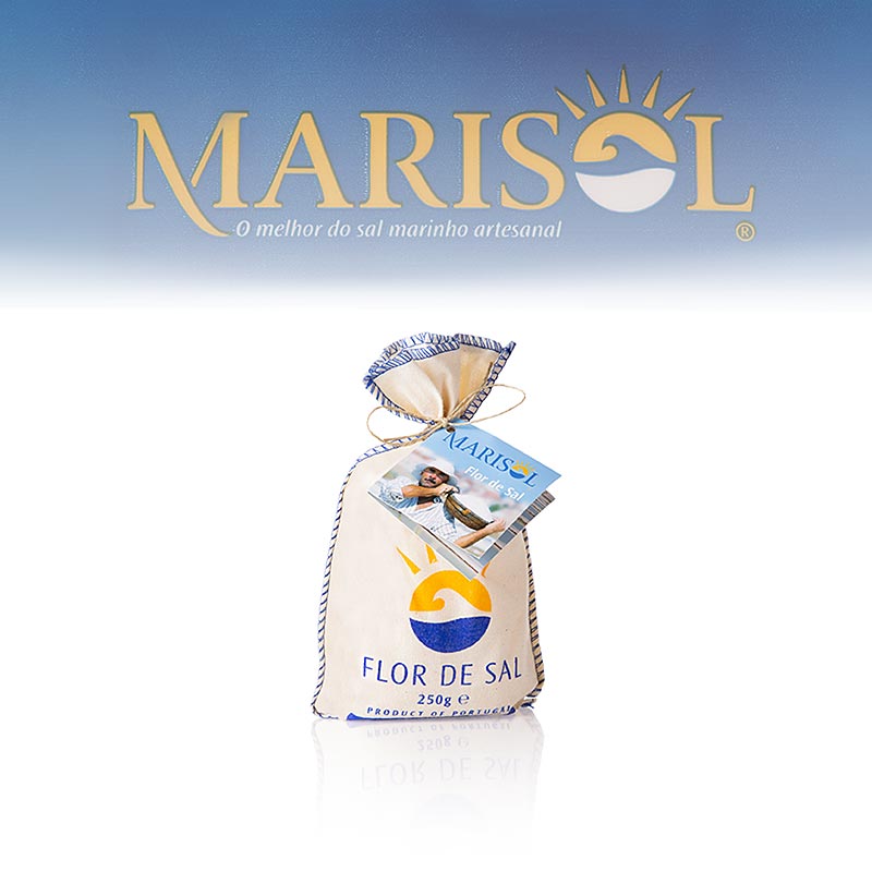Marisol® Flor de Sal - Cvijet soli, u platnenoj vrecici, CERTIPLANET, ORGANSKI - 250 g - torba od tkanine Marisol® Flor de Sal - Cvijet soli, u platnenoj vrecici, CERTIPLANET, ORGANSKI - 250 g - torba od tkanine