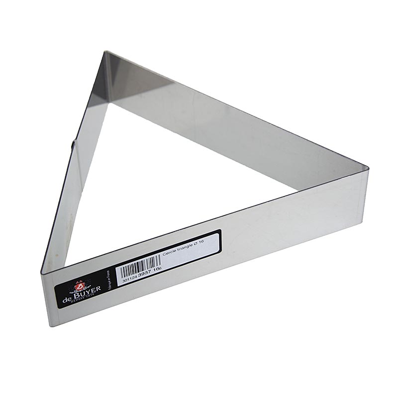 cadre deBUYER, triangulaire, en acier inoxydable, longueur de chant de 20 cm, hauteur de 4,5 cm - 1 pc - en vrac