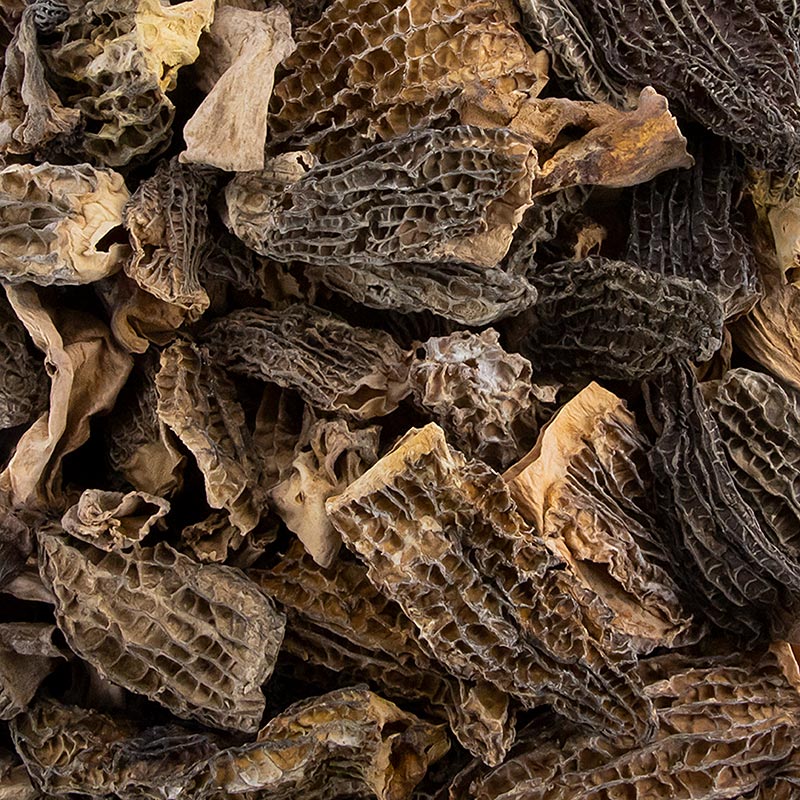 Morel cu varf rupt - standard, 60% capete 40% tulpini, uscate - 1 kg - sac Morel cu varf rupt - standard, 60% capete 40% tulpini, uscate - 1 kg - sac