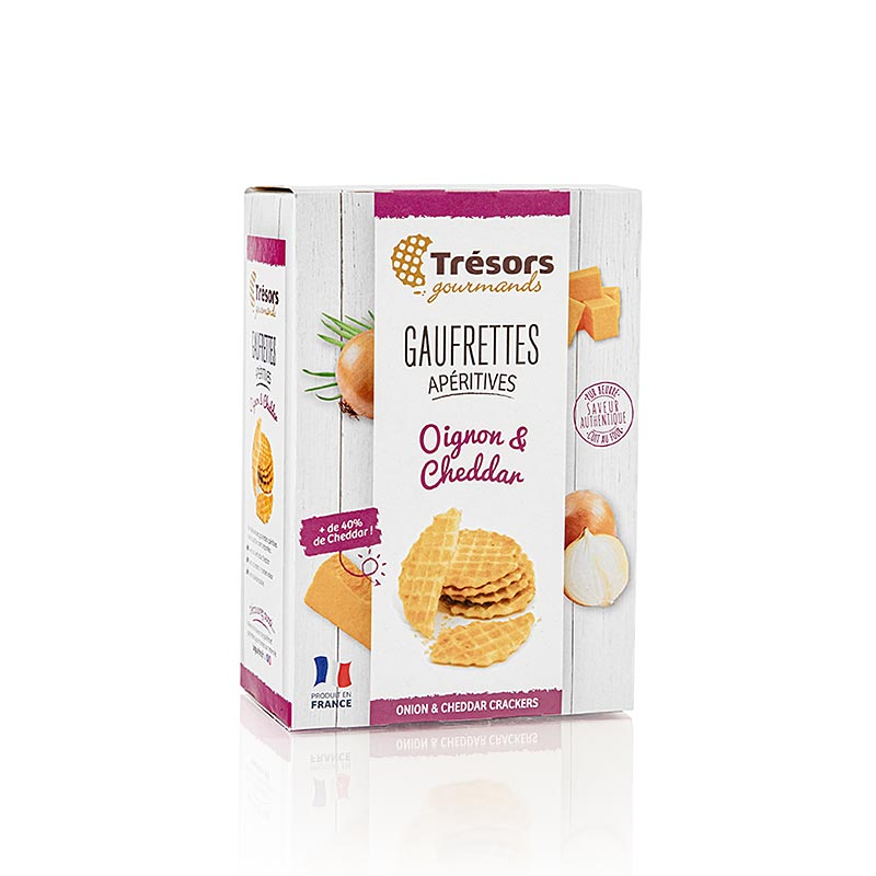 Barsnack Tresors - francuskie mini gofry z cebula i serem cheddar - 60g - Karton