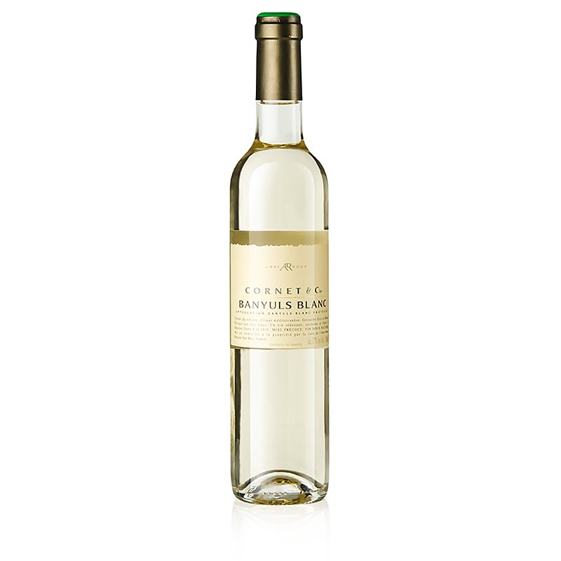 2018 Banyuls Blanc Cornet and Cie, Cuvee, sladke, 16,5 % obj., Abbe Rous - 500 ml - Lahev 2018 Banyuls Blanc Cornet and Cie, Cuvee, sladke, 16,5 % obj., Abbe Rous - 500 ml - Lahev