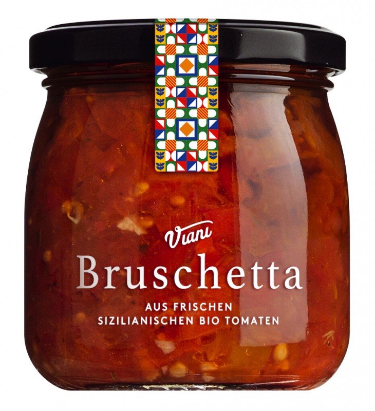 Bruschetta Classico, organiczne, pasta pomidorowa, organiczne, Viani - 180g - Szklo