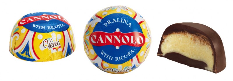 Cannolo, pralinka z tmavej cokolady s cannolo naplnou, Venchi - 1 000 g - kg