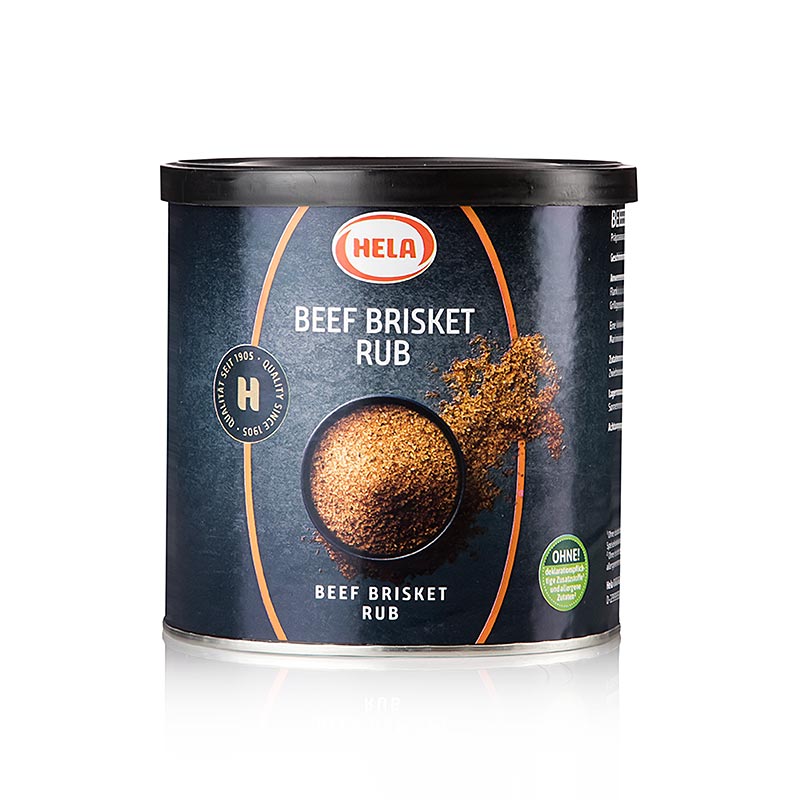 HELA Rub Mostek Wolowy BBQ, przygotowanie przyprawowe, gorace - 450g - Pudelko zapachowe