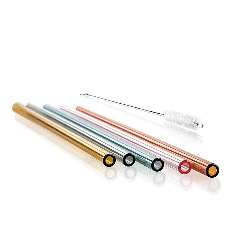 Staklene slamke za pice, ravne i sarene, ø8 mm (stjenka 1,5 mm), 21 cm - 50 komada - kutija Staklene slamke za pice, ravne i sarene, ø8 mm (stjenka 1,5 mm), 21 cm - 50 komada - kutija