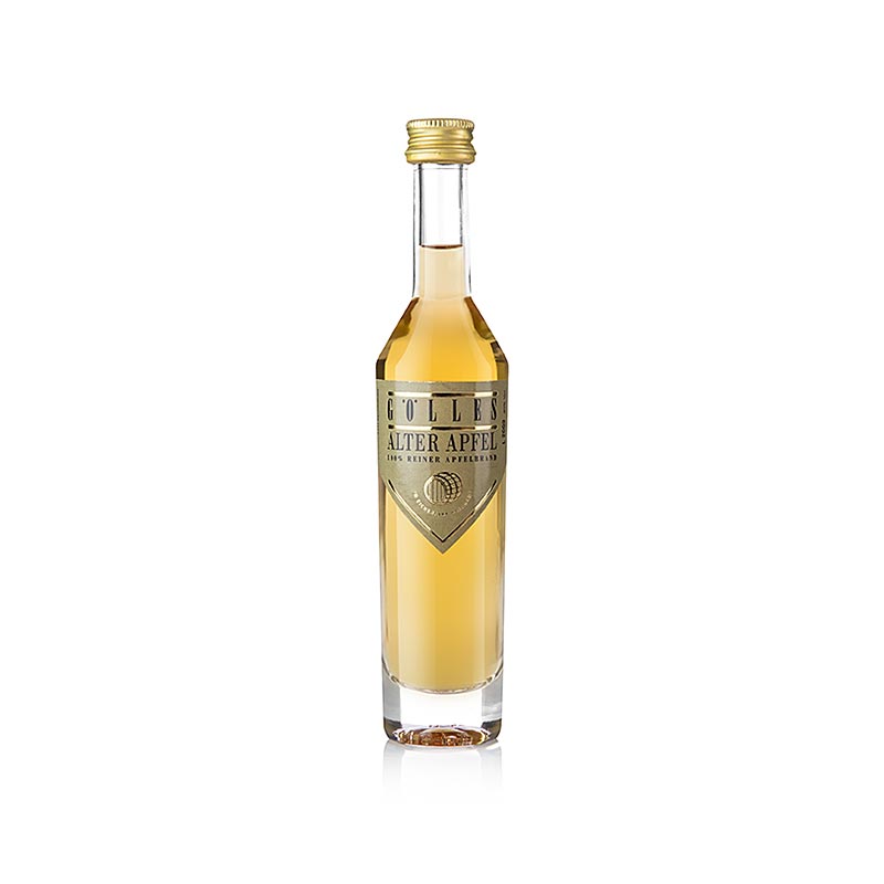 Stare jablko - uslechtila palenka, zrajici 7 let v sudech, 40% obj., miniaturka, Golles - 50 ml - Lahev Stare jablko - uslechtila palenka, zrajici 7 let v sudech, 40% obj., miniaturka, Golles - 50 ml - Lahev