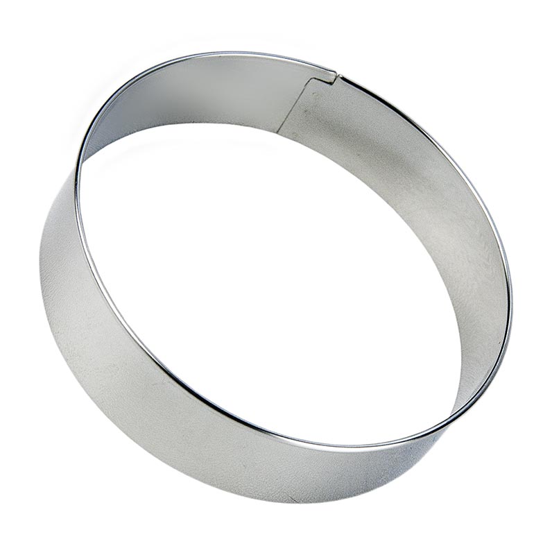 Rustfrit stål ring cookie cutter, glat, Ø 9 cm, 2,5 cm høj, 0,3 mm tyk - 1 St - LÃ¸st