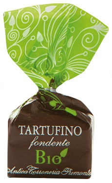 Tartufini dolci extraneri organiczne, sacchetto, trufle z ciemnej czekolady, organiczne, Antica Torroneria Piemontese - 200 gr - torba