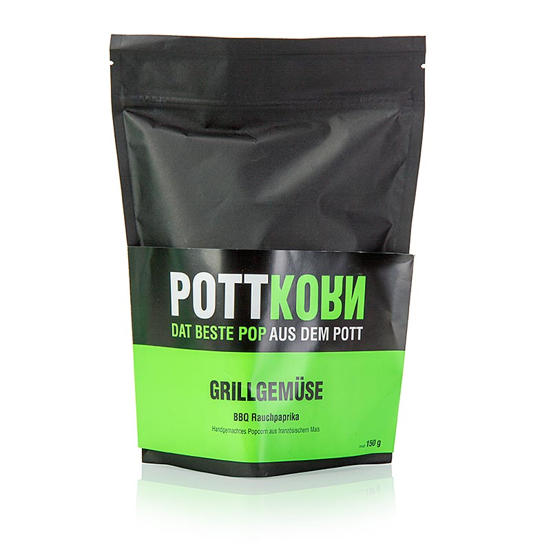 Pottkorn - grilovana zelenina, popcorn s BBQ uzenou paprikou - 150 g - Taska
