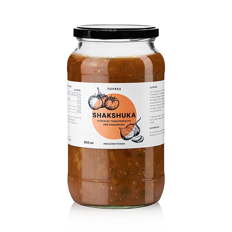 Shakshuka, osnova paradiznikove omake za jajcno jed, TOFREE-sever - 900 ml - Lahko