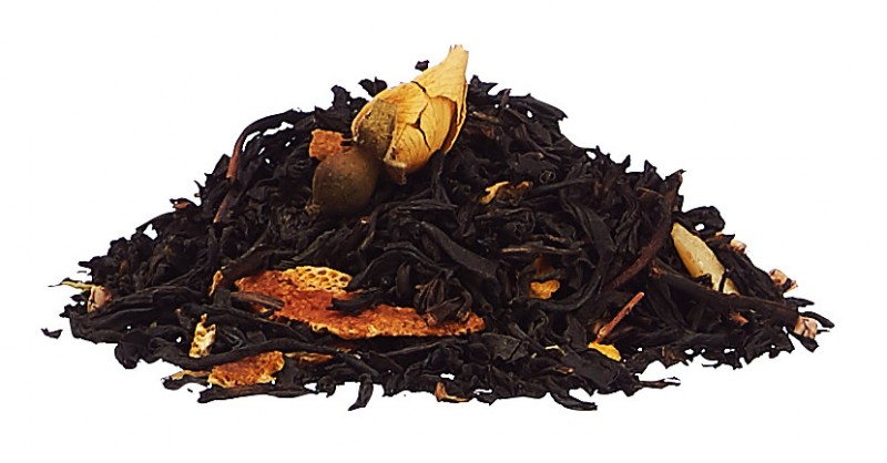 Feher karacsony, fekete tea mandulaval es narancshejjal, La Via del Te - 125g - tud