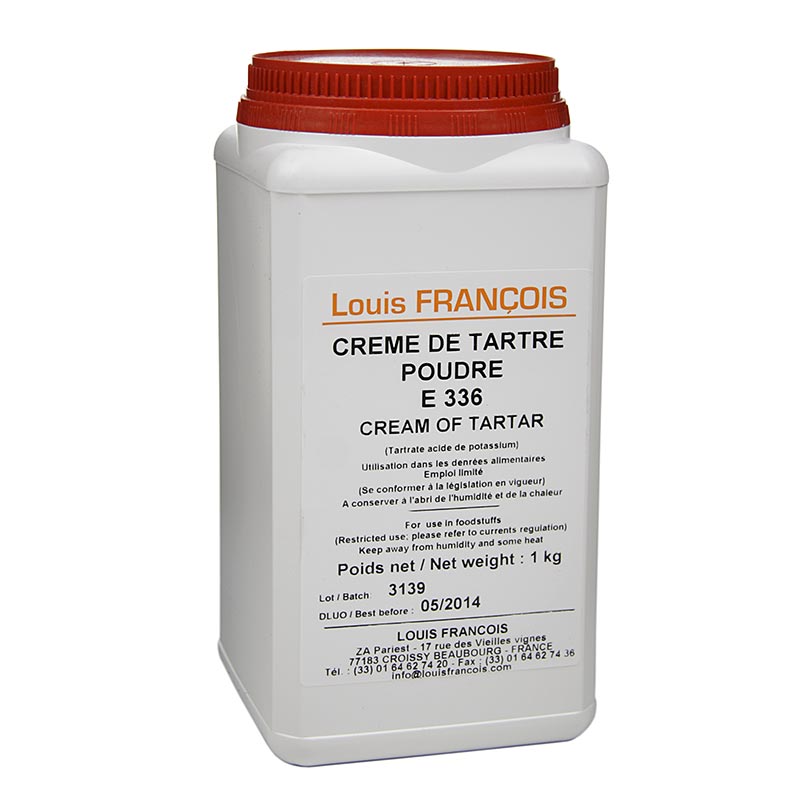 Poudre de tartre - Creme Detartre, tartrate de potassium, E 336, 1 kg, sac