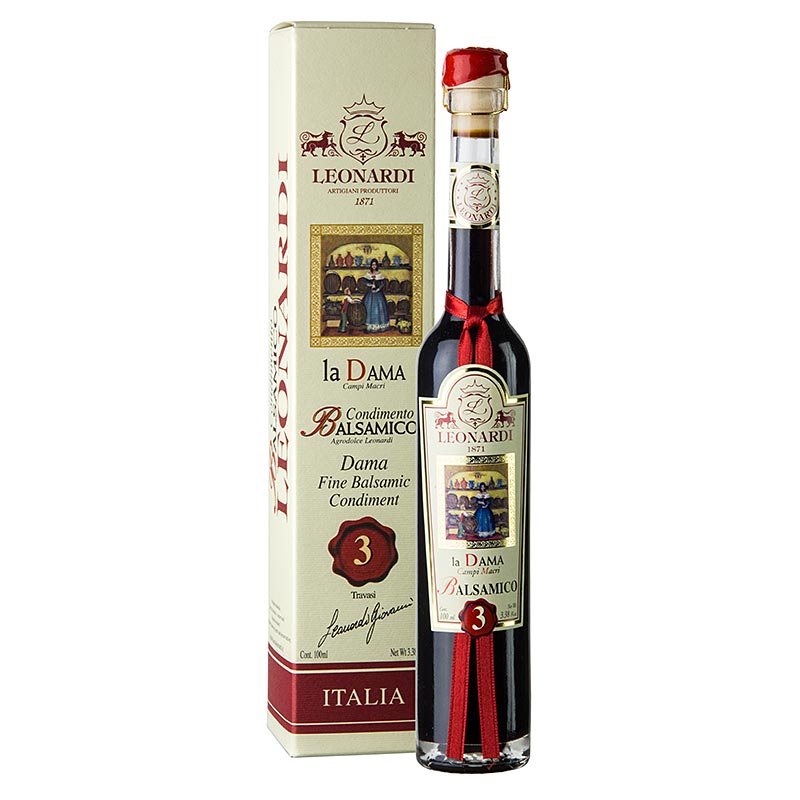 Leonardi - Balsamico Dama Condimento, 3 jaar L092 - 100 ml - fles Leonardi - Balsamico Dama Condimento, 3 jaar L092 - 100 ml - fles