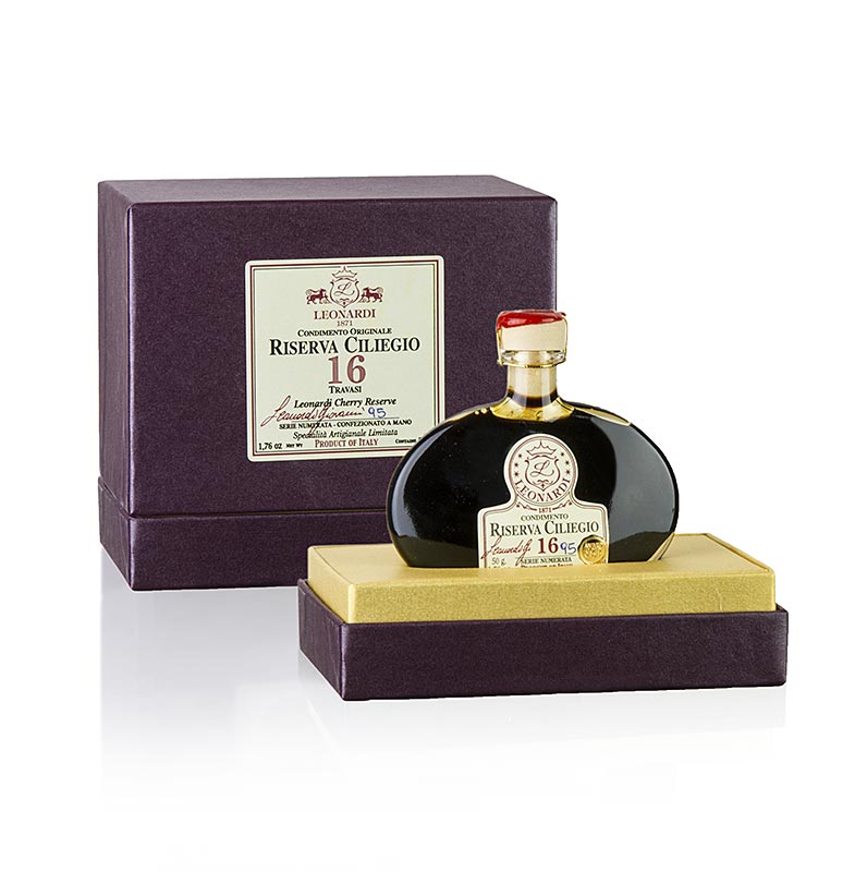 Leonardi - Condimento de cerises Gran Riserva, 16 ans, fût de merisier G315 - 50 g - bouteille Leonardi - Condimento de cerises Gran Riserva, 16 ans, fût de merisier G315 - 50 g - bouteille