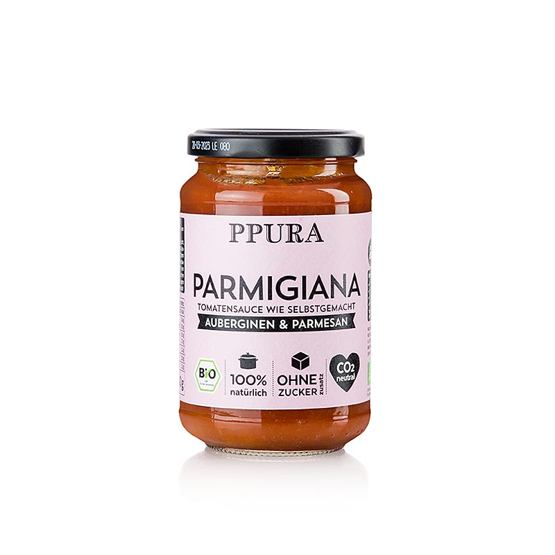 Ppura Sugo Parmigiana - cu vinete, rosii si parmezan, bio - 340 g - Sticla