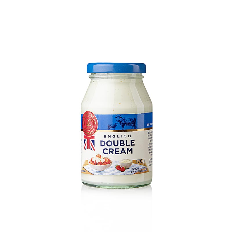 Engelsk Double Devon Cream, fast creme, 48% fedt - 170 g - Glas