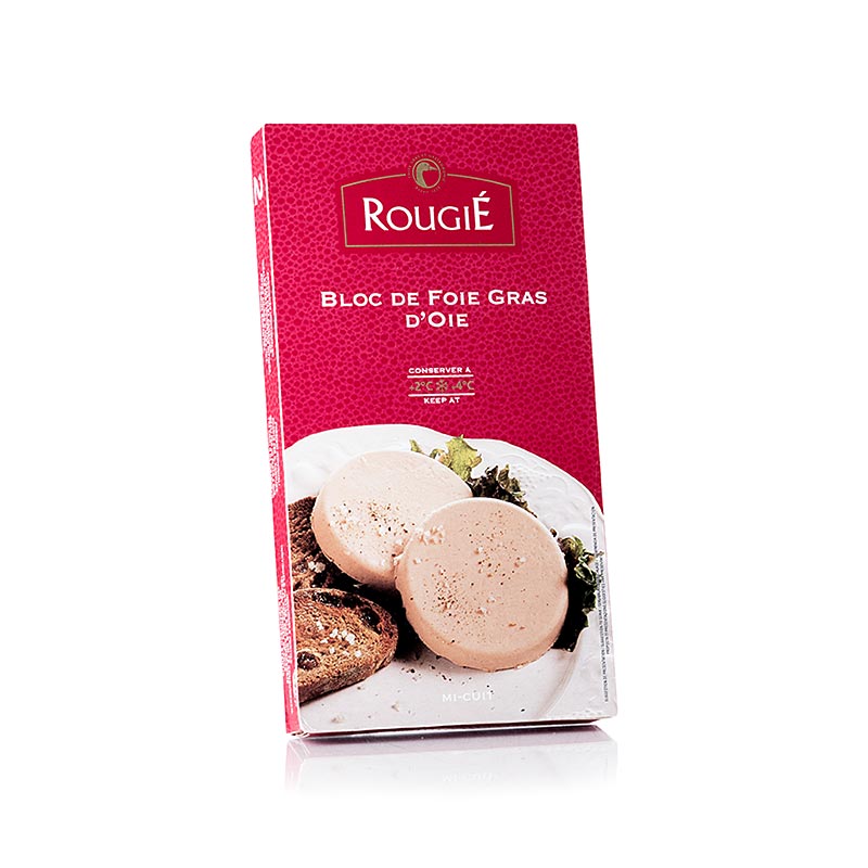 Bloc de foie d`oie, 2 tranches d`environ 40 g chacune, rougie - 80 g - Pe-shell