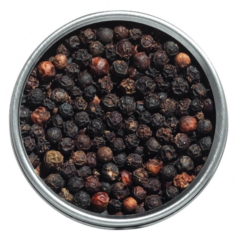 Urwaldpfeffer, schwarz, Bio, ganz, Schwarzer Urwaldpfeffer, ganz, Bio, Viani - 50 g - Dose Urwaldpfeffer, schwarz, Bio, ganz, Schwarzer Urwaldpfeffer, ganz, Bio, Viani - 50 g - Dose