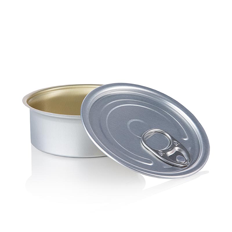 Lata com tampa para enchimento, redonda Ø 80 x 35mm, 100ml, aluminio, resistente a acidos - 1 pedaco - Solto Lata com tampa para enchimento, redonda Ø 80 x 35mm, 100ml, aluminio, resistente a acidos - 1 pedaco - Solto