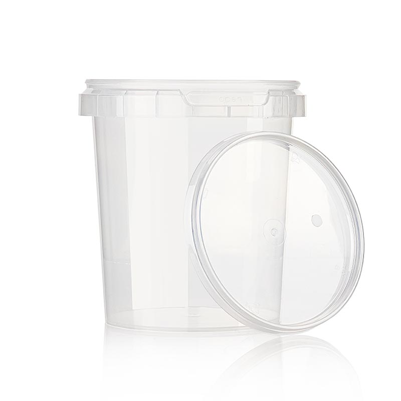 Pot en plastique Circlecup, rond, avec couvercle, Ø 133 x 130 mm, 1200 ml - 1 pc - en vrac