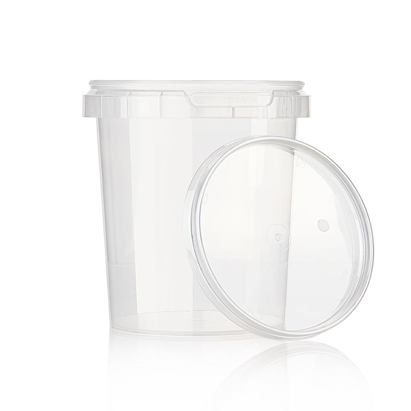 Pot en plastique Circlecup, rond, avec couvercle, Ø 117 x 128 mm, 870 ml - 1 pc - en vrac