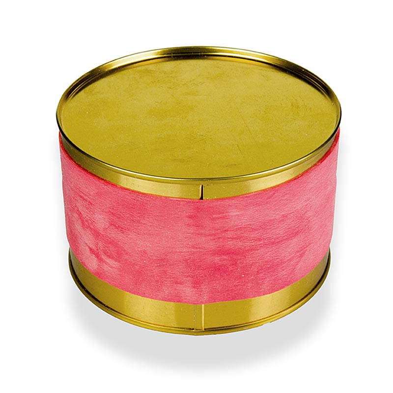 Lata de caviar - dourada, sem impressao, sem borracha, Ø12,5 cm, para 1000 g de caviar - 1 pedaco - Solto Lata de caviar - dourada, sem impressao, sem borracha, Ø12,5 cm, para 1000 g de caviar - 1 pedaco - Solto