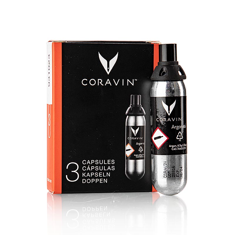 Col de capsule Coravin Wine Access System avec gaz argon (A65) - 3 pieces - Papier carton
