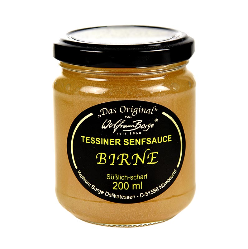 Sauce poire et moutarde originale du Tessin, Wolfram Berge - 200 ml - verre