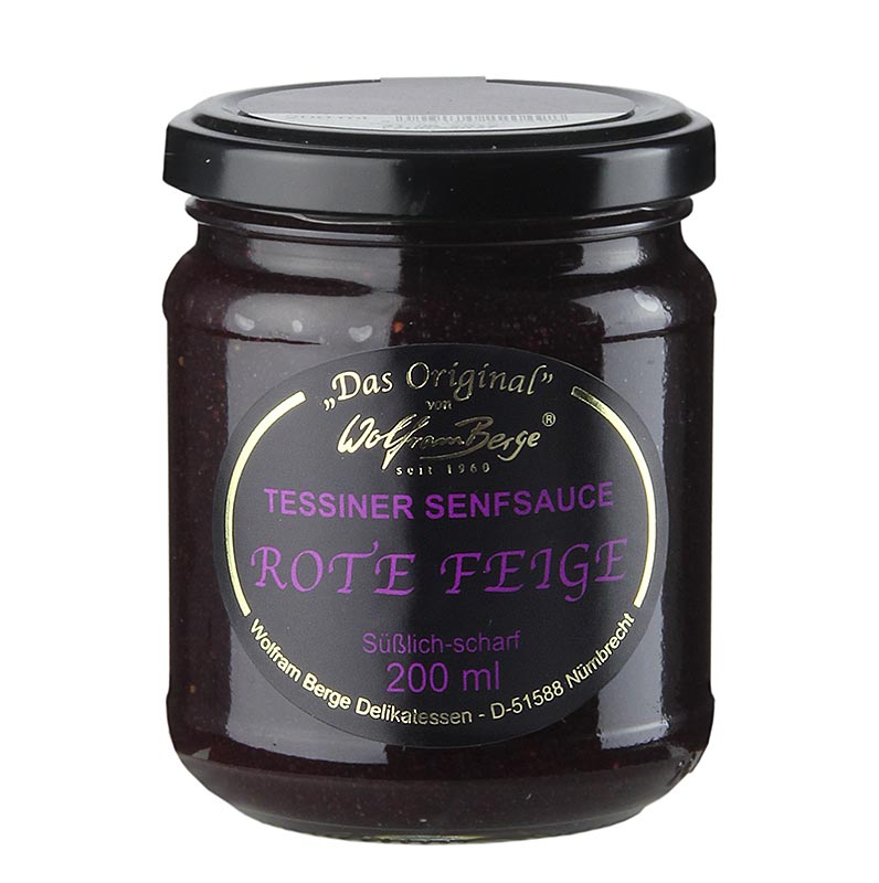 Original Ticino red fig mustard sauce, Wolfram Berge - 200 ml - Glass