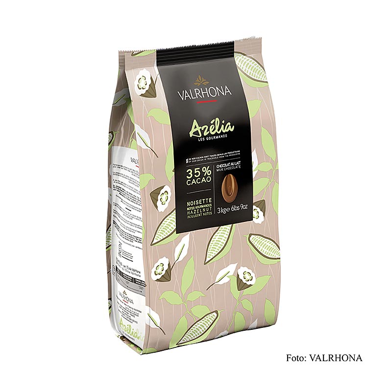 Valrhona Azelia, cobertura d`avellanes, 35%, Callets - 3 kg - bossa