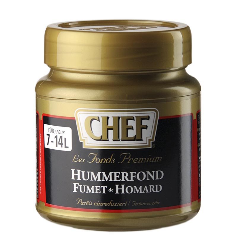 Concentré CHEF Premium - bouillon de homard, légèrement pâteux, rouge orangé, pour 7-14 L - 560 g - Pe-dose