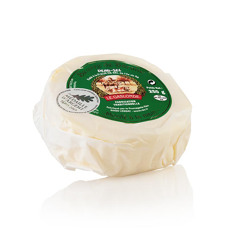 Salzbutter Beurre de Baratte Moule Main Demisel, Le Gaslonde, Frankreich - 250 g - Papier