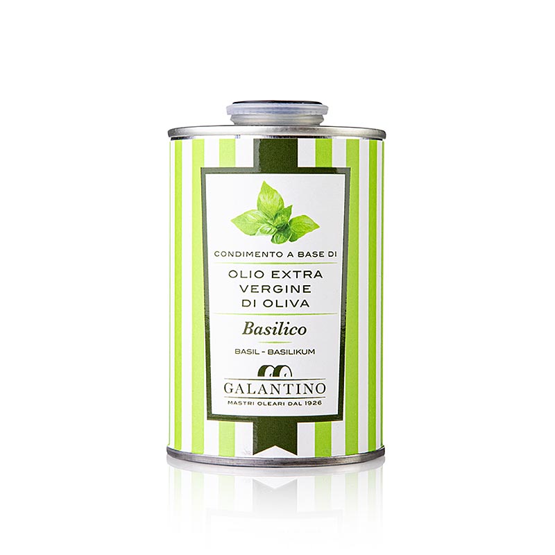 Huile d`olive extra vierge, Galantino aromatisée au basilic - 250 ml - boîte