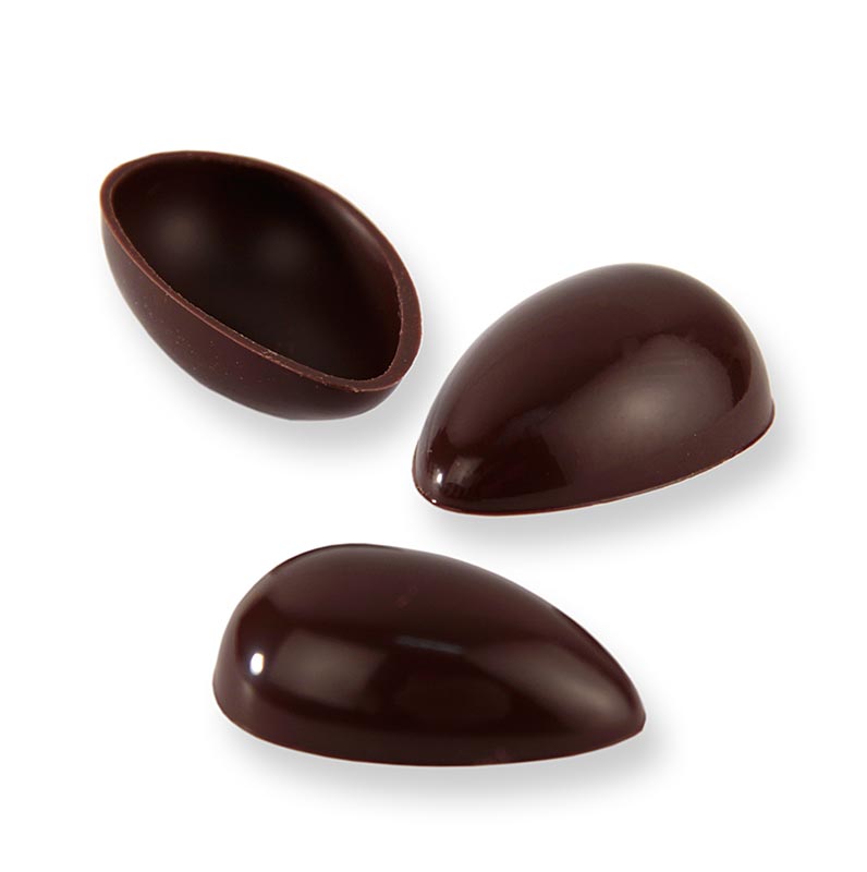 Mig closques de xocolata en forma d`ou, xocolata negra, petites, 40x26mm, Laderach (Pasqua) - 588 peces - Cartro