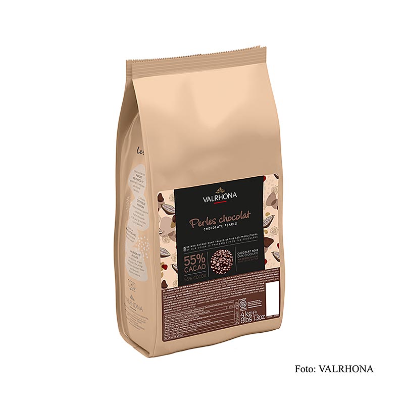 Schoko-Perlen zum Einbacken, 55 % Kakao, Valrhona - 4 kg - Beutel