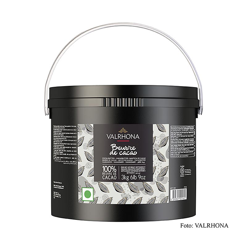 Valrhona cocoa butter, beurre de cacao - 3kg - Bucket