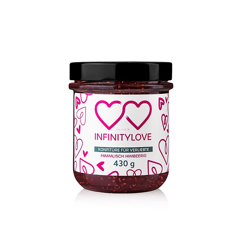 INFINITYLOVE Raspberry - Himbeer Konfitüre Extra - 430 g - Glas