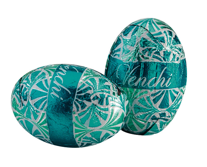 Pienet minimunien pahvipakkaus, kaakaolla ja maitokermalla taytetyt paasiaismunat, lajitelma, Venchi - 12 x 65 g - naytto