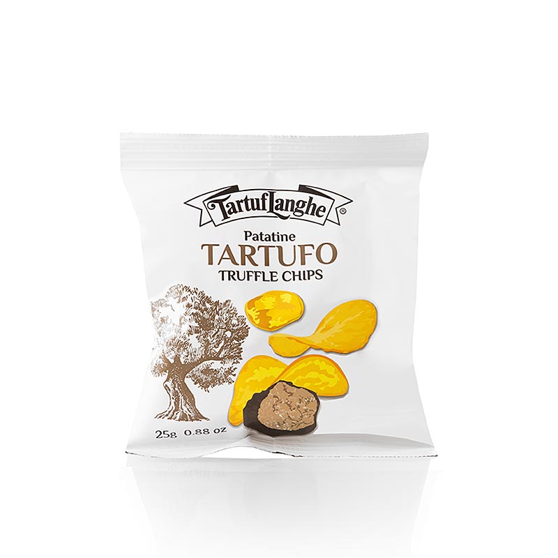 Chips de truffes, chips de pommes de terre aux truffes d`ete, tartuflanghe - 25g - sac