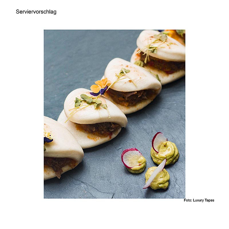 Ordek ve Tatli Biberli Mini Bao Coregi, Luks Tapas - 672g, 24 adet - PE kabuk Ordek ve Tatli Biberli Mini Bao Coregi, Luks Tapas - 672g, 24 adet - PE kabuk