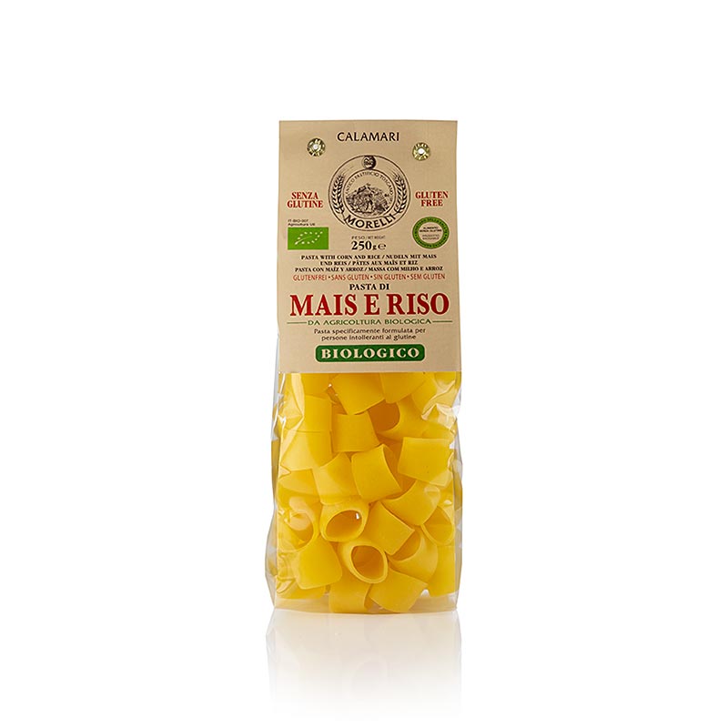 Pasta calamares gemaakt van rijst en mais (glutenvrij), Morelli 1860, biologisch - 250 gr - perceel