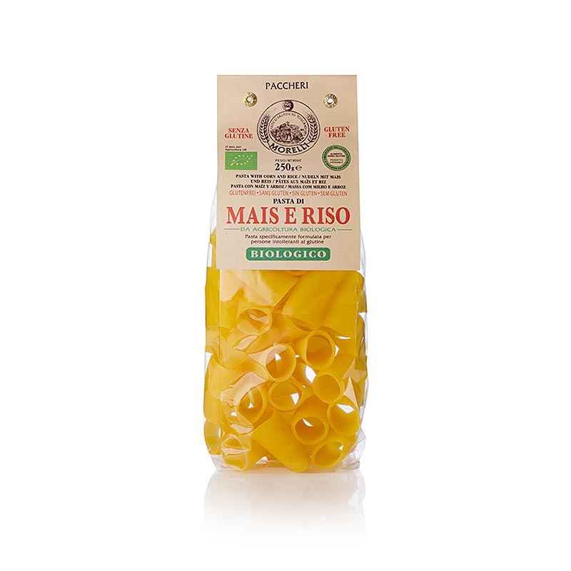 Pasta Pacceri gjord av ris och majs (glutenfri), Morelli 1860, ekologisk - 250 g - paket