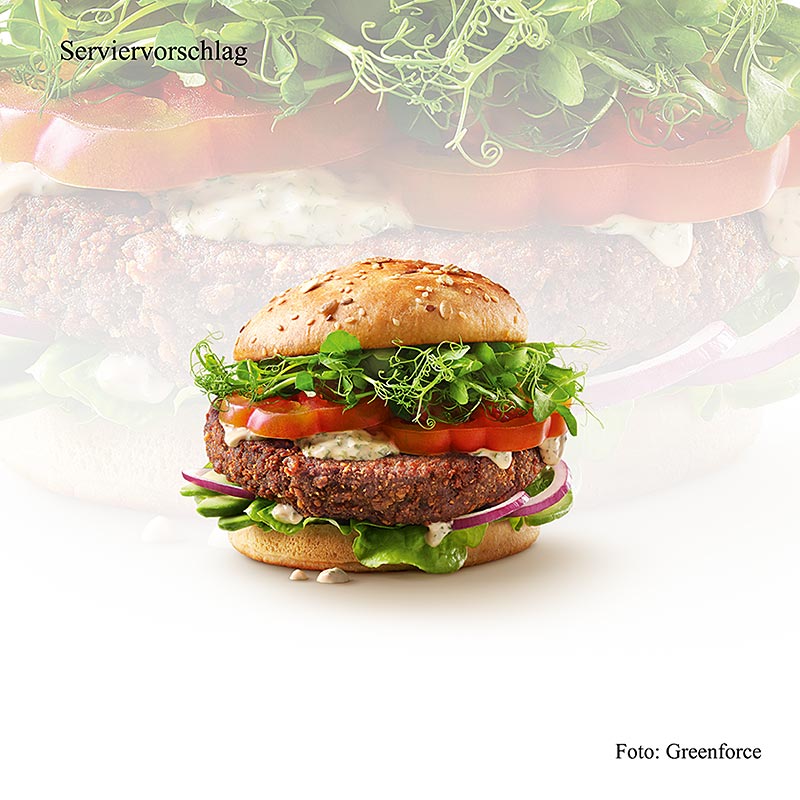 Campuran siap pakai Greenforce untuk roti burger vegan, terbuat dari protein kacang polong - 150 gram - tas