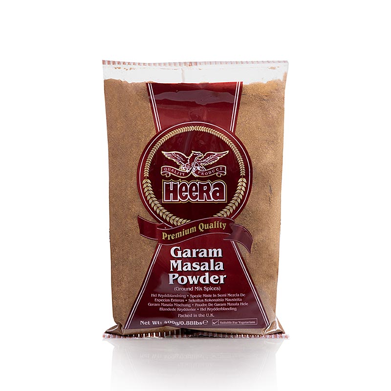 Garam Masala em po, preparacao de especiarias para pratos de carne e aves, Heera - 400g - bolsa