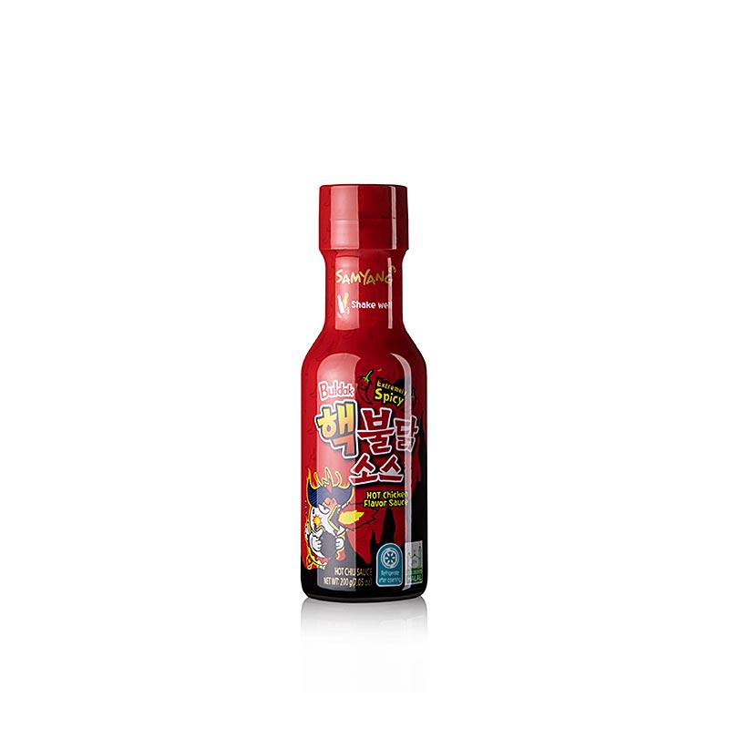 Molho Buldak, com sabor de frango, extremamente picante, SAMYANG - 200g - Garrafa Molho Buldak, com sabor de frango, extremamente picante, SAMYANG - 200g - Garrafa