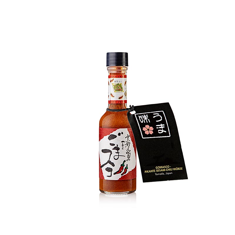 Gomasco - tempero picante de pimenta com gergelim, Yamada, Japao - 65ml - Garrafa Gomasco - tempero picante de pimenta com gergelim, Yamada, Japao - 65ml - Garrafa