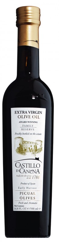 Aceite de Oliva Virgen Extra Picual Reserva Familiar, Aceite de Oliva Virgen Extra, Picual, Castillo de Canena - 500ml - Botella