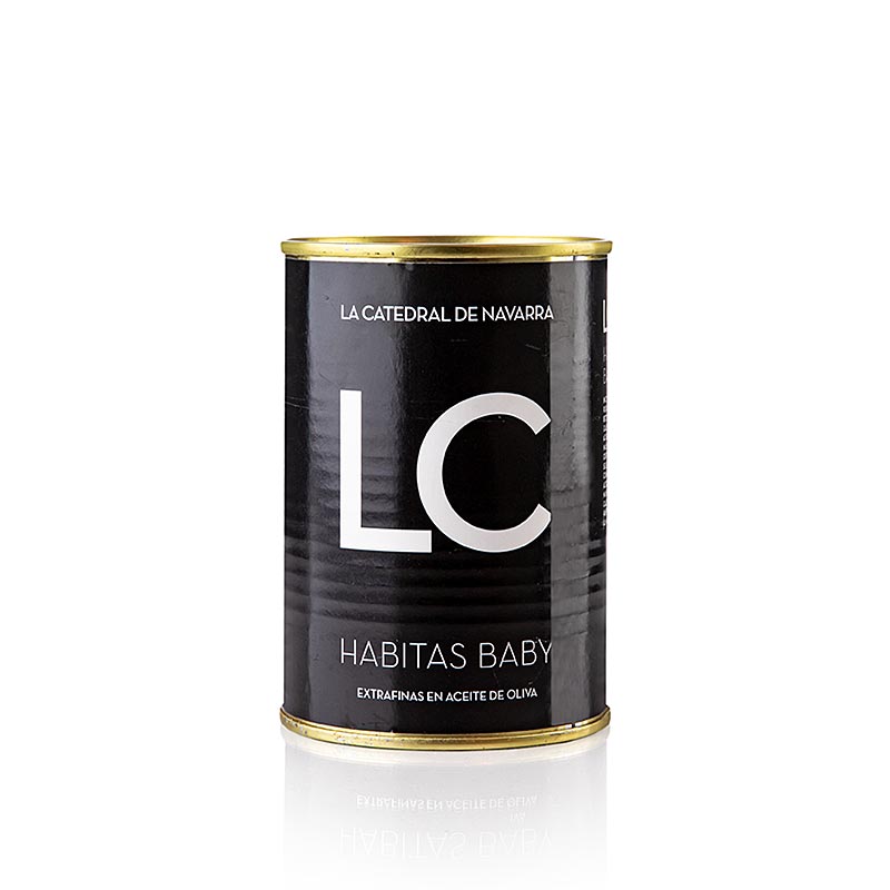 Habitas extrafinas - Baby beans in olive oil, LC - 390g - Can